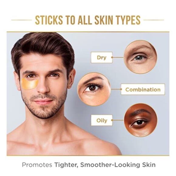 Golden Glow Under Eye Patches for Puffy Eyes & Dark Circles 50ct Skin Care Gift - Picture 2 of 4